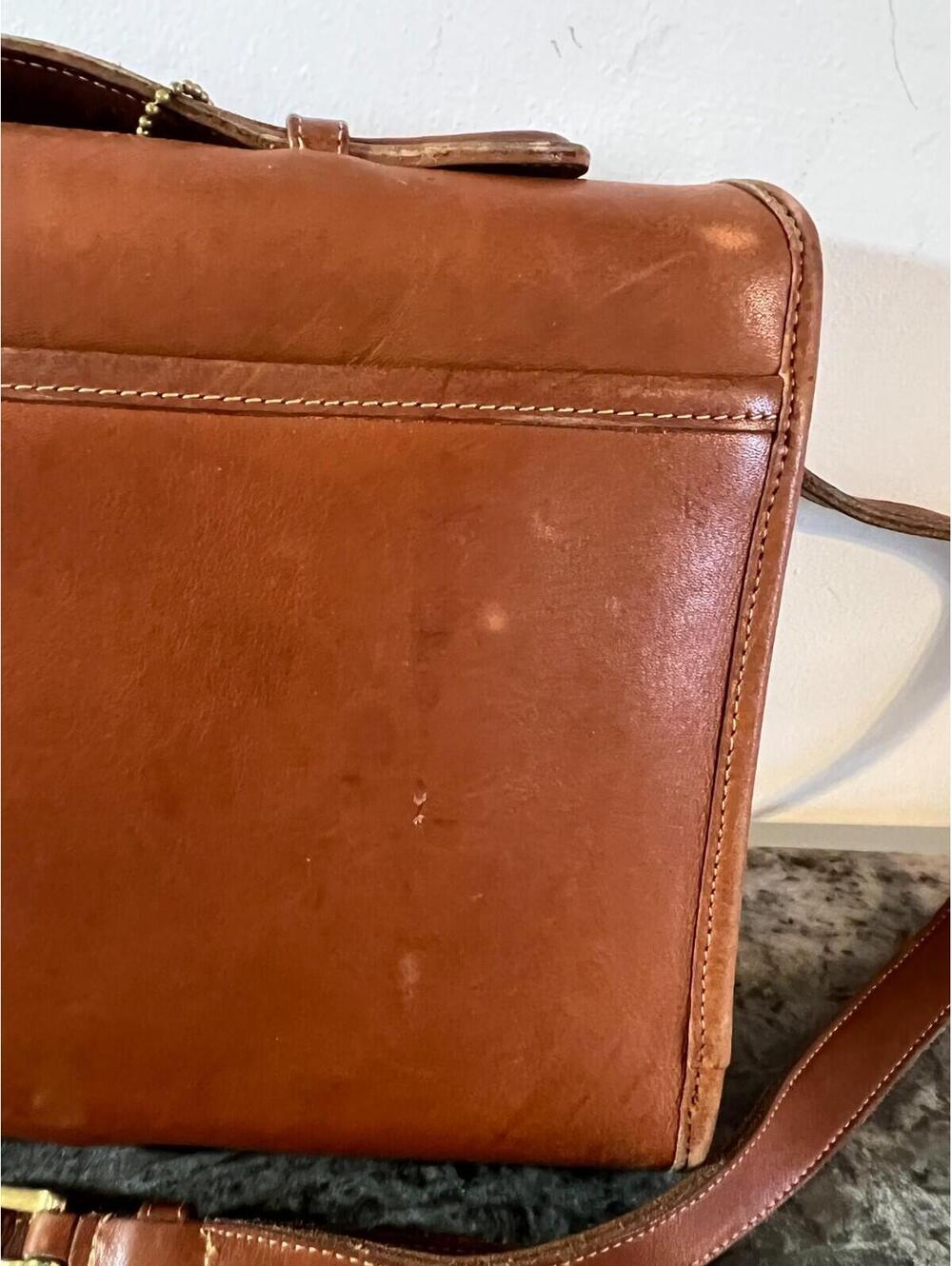 Vtg. Coach Avenue Bag Crossbody British Tan Handbag Leather - Picture 5 of 9